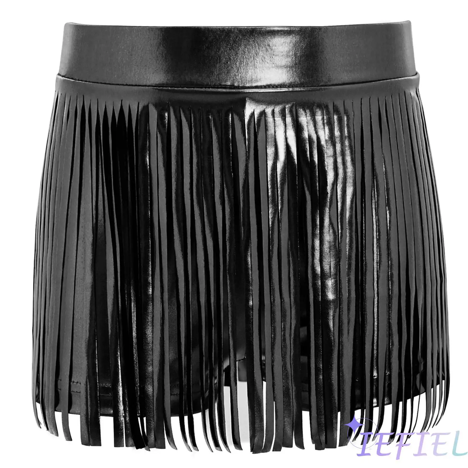 

Kids Girls Jazz Dance Outfit Elastic Waistband Metallic Tassels Shorts/Crop Top Jazz Dancewear for Theme Party Stage Performance