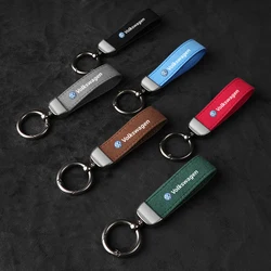 Leather Car Keychain Key Chain Rings Metal Leather for for VW Volkswagen Golf Polo Passat Touran Jetta Car-Styling Accessories