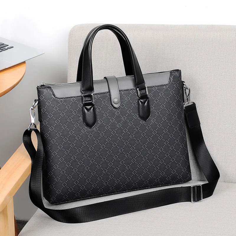 Valigette in PVC da uomo Borsa Esecutives Designer Avvocati Affari Borsa per laptop da 14 pollici Borsa a tracolla per ufficio con tracolla A4