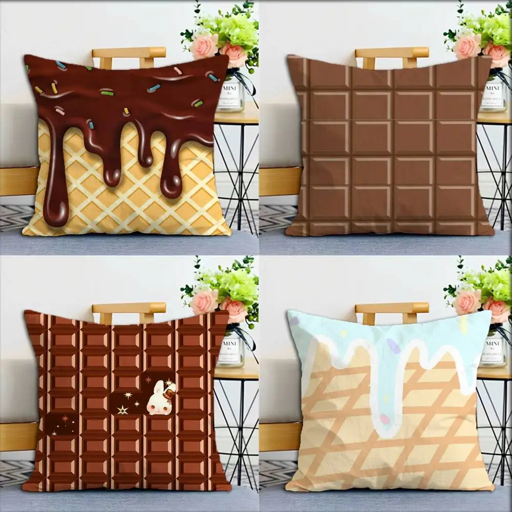 

Chocolate Cartoon World Various Sizes Square Pillow Case For Car Home Bedchamber Decor