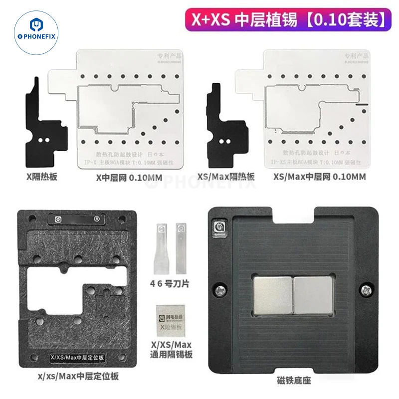 Imagem -02 - Diyfhone-reballing Stencil Platform Kits para Iphone X15 Series Pro Max Mini Plus Ferramentas de Reparo 24 em Camada Média ip X-15