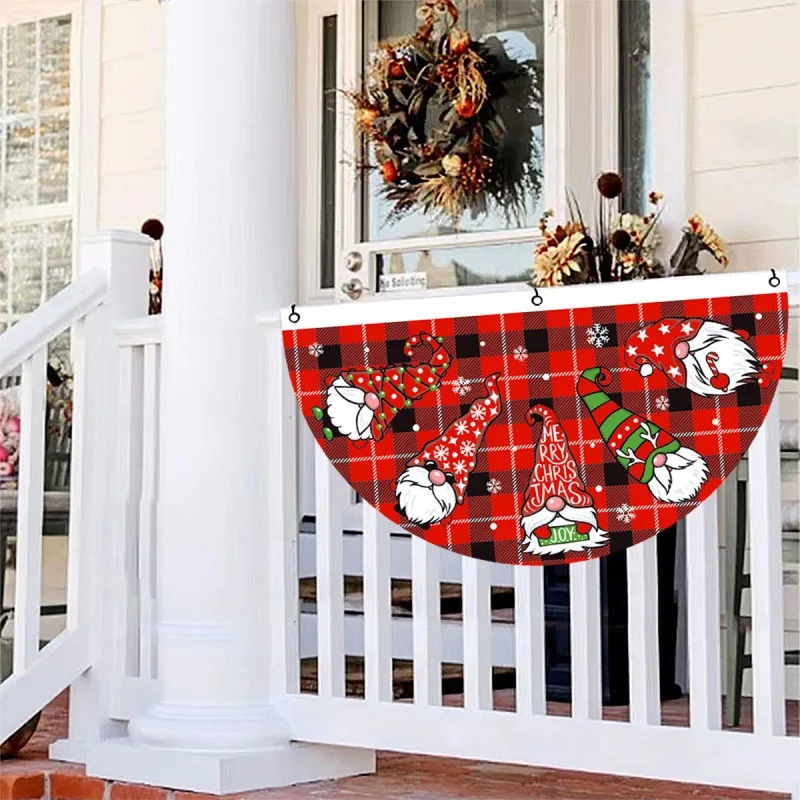 Christmas Fan Flag Fireplace Available Outdoor Flag Door Hanging Christmas Decorations Cartoon Print Hanging Fireplace Scene