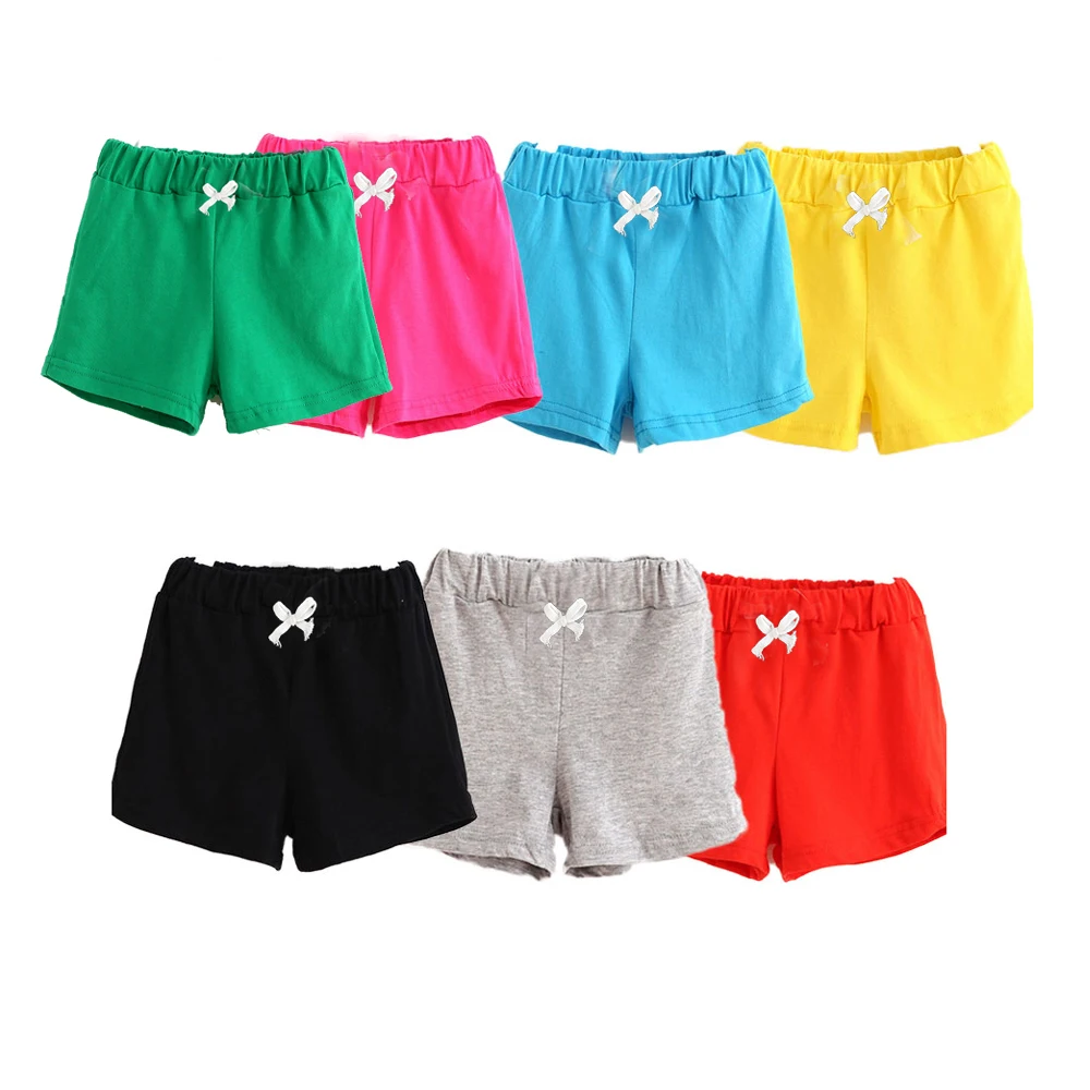 

V-TREE Summer Boys Shorts Candy Color Sports Shorts For Girls Cotton Children Casual Shorts Kids Beach Shorts