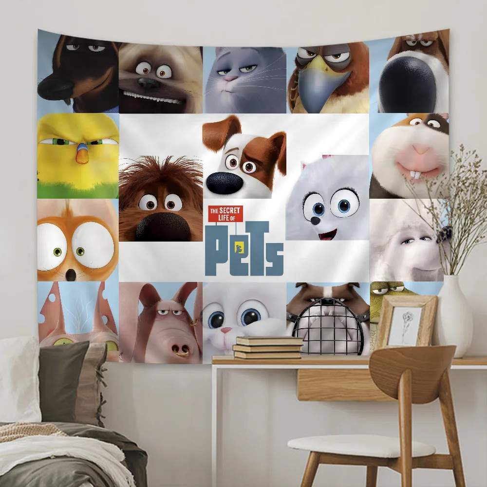 THE S-SECRET L-LIFE OF PETS Tapestry Anime Tapestry Hanging Tarot Hippie Wall Rugs Dorm Wall Hanging Sheets