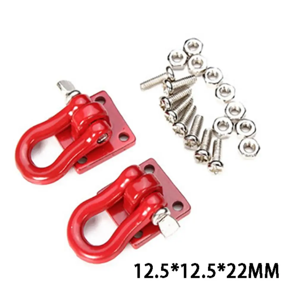 Red RC Trailer Tow Hook Upgrade Tow Hook Tow Chain for 1:10 RC Crawler Car Redcat Gen8 VS4-10 Axial SCX10 90046 AXI03007 Capra