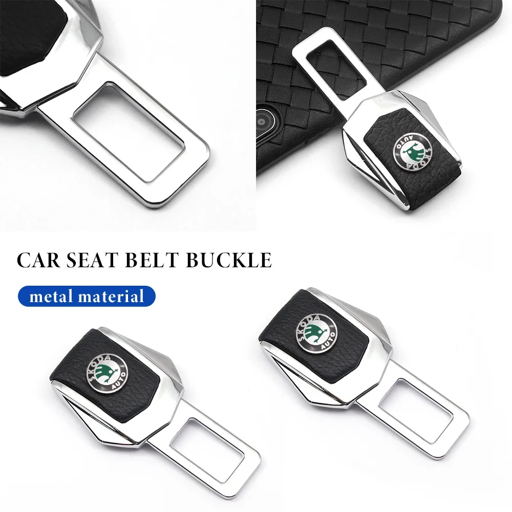 Car Buckle Clasp Insert Plug Clip Car Seat Belt Card Buckle For Skoda Octavia Rapid Fabia S Logo A7 Superb KAMIQ Accessories