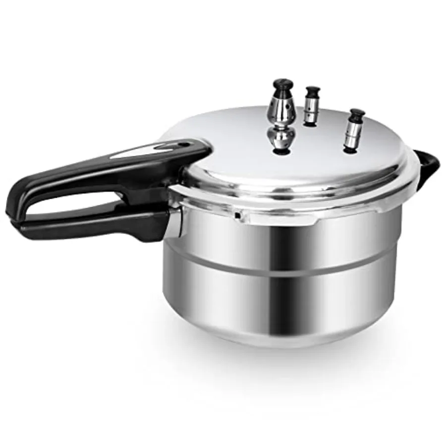 

5.3 Qt Stovetop Pressure Cooker and Canner 10 PSI Induction Compatible Aluminum Pressure Canning Pot Fast Cooking 70% Faster Sa