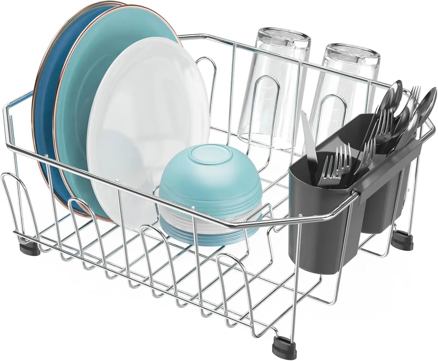 

Small in Sink Dish Drying Rack - Stainless Steel Compact Dish Drainer for RV Kitchen Apartment Sink, Rust Resistant Inside Si