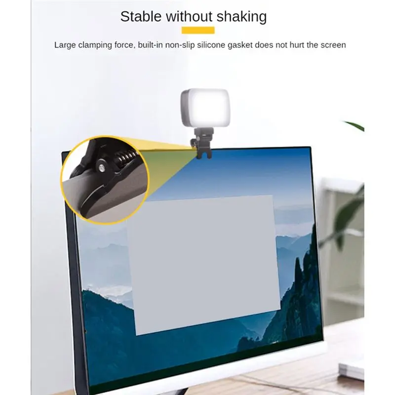 AABFK Fill Light Video Conference Live Beauty Portable Mobile Phone Fill Light Screen Eye Protection Light Battery Model