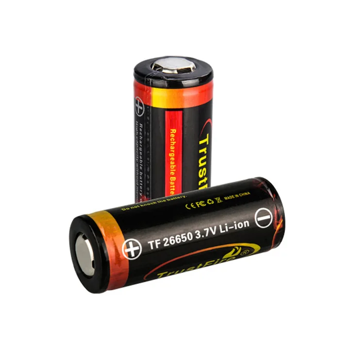 100% Original TrustFire 26650 3.7V 5000Mah Rechargeable Lithium Battery With PCB Protected Board for LED Flashlight