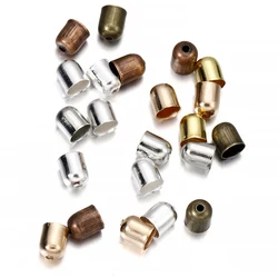 50-100 Uds. Tapas de cuentas, cordones de cuero, hebilla, punta final, tapas de borlas para fabricación de joyería de moda, búsqueda de joyería hecha a mano DIY