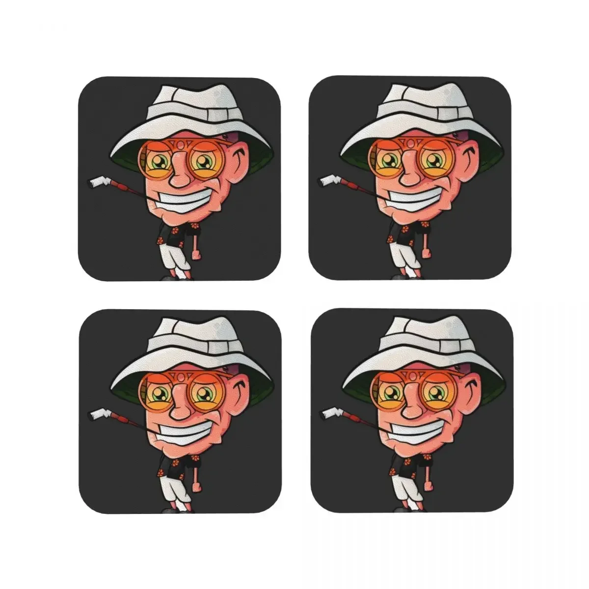 

Fear And Loathing In Las Vegas Art Coasters Kitchen Placemats Insulation Cup Coffee Mats For Decor Home Tableware Pads Set of 4
