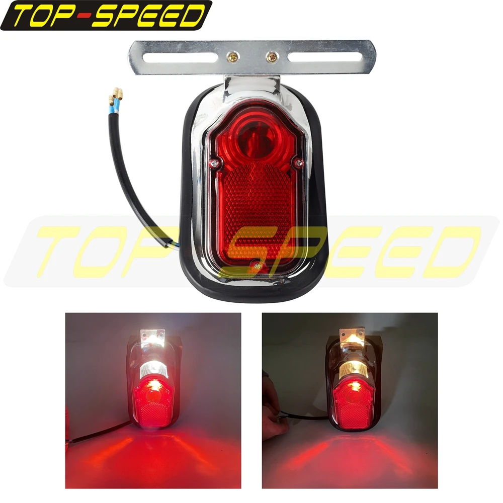 Rear Tail Light Lamp Tombstone Motorcycle Brake License Plate Lamp Taillight For Harley Sportster Bobber Dyna Chopper Cafe Racer