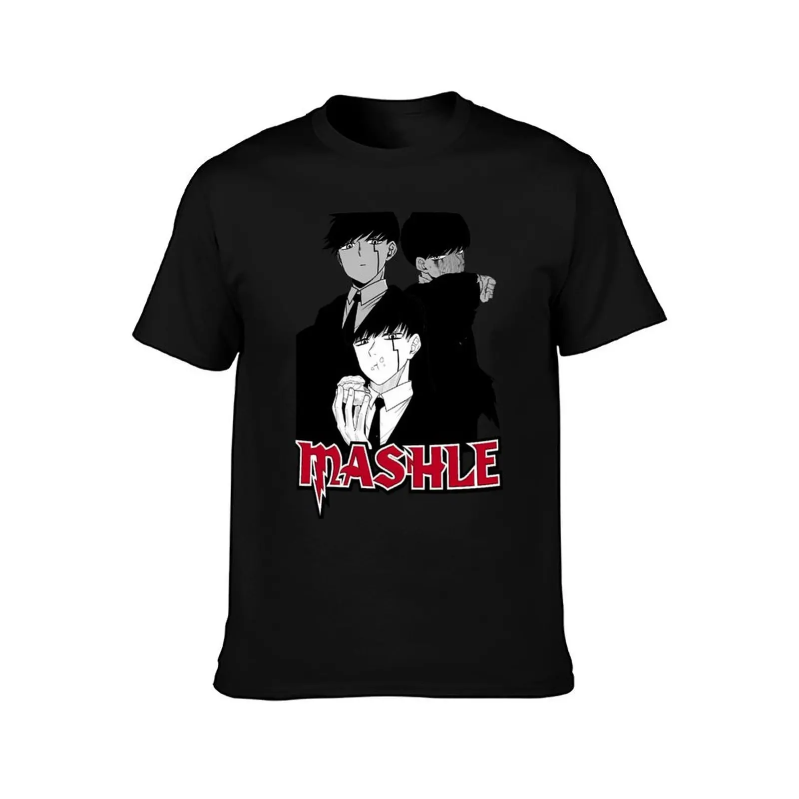 Mashle - Mash T-Shirt, Summer Casual Cotton Tee, Oversized Streetwear Tops, Vintage Graphic Print, Loose Fit Short Sleeve
