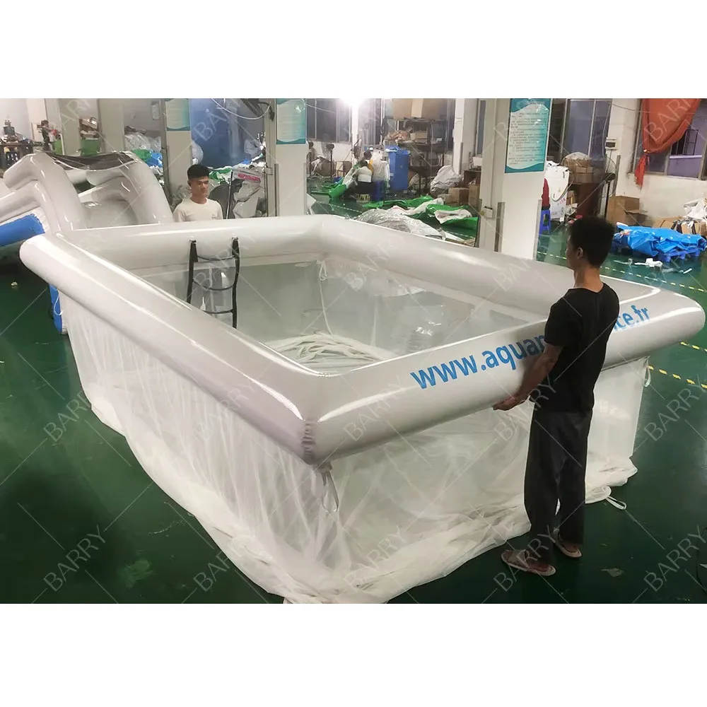 

Customized Floating Boat Summer White Yacht Platform Pool Inflatable Sea Pool With Anti Jellyfish Inflatable-Sea-Pool-With-Net