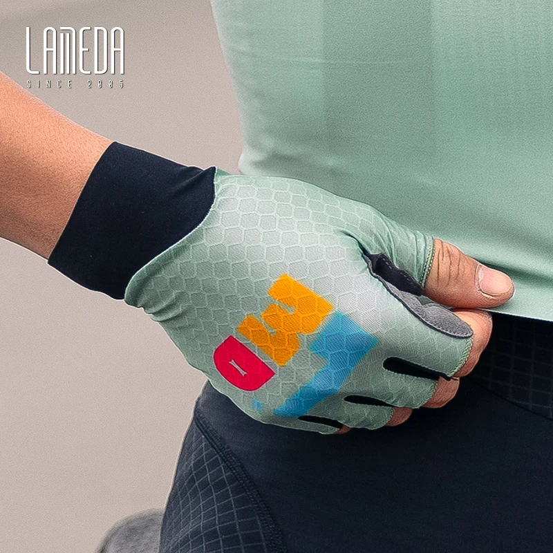 LAMEDA New Cycling Gloves Half Finger Spring Summer Short Finger Shock-absorbing Wear-resistant Anti-slip Men Women MTB Road Bik