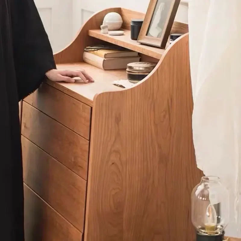 خزانة صدر من خشب الكرز الأمريكي الشمالي بسيطة وحديثة من خشب الجوز الأسود، خزانة جانبية للتخزين بأدراج الشمال #4