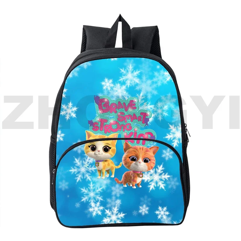 Plecaki 3D SuperKitties przedszkole dzieci na zamek błyskawiczny Bookbag dla dzieci słodki kociak Anime 12/16 Cal Mini torba dla nastolatek