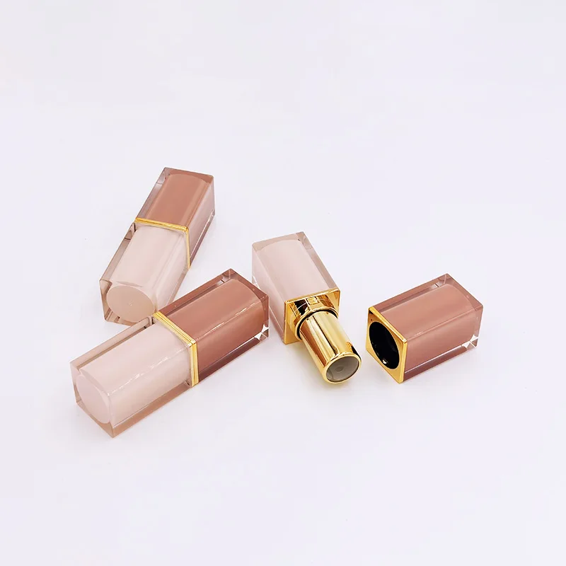 

50 Pcs 3.5g Crystal square split bottle craft inner spray lipstick tube spray gold lip gloss bottle lipstick empty tube