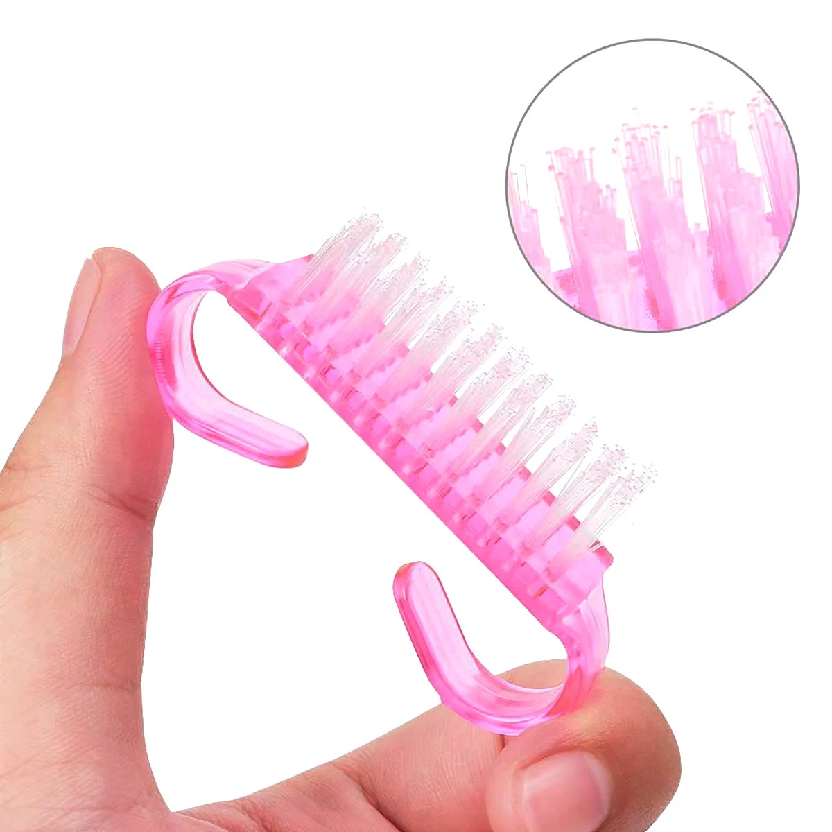 2 szt./5 szt./10 szt. Szczoteczka do czyszczenia paznokci Różowa Akrylowa Szczoteczka do Paznokci Manicure Pedicure Puder Miękki Usuwacz Plastikowe Szczoteczki do Czyszczenia Kurzu