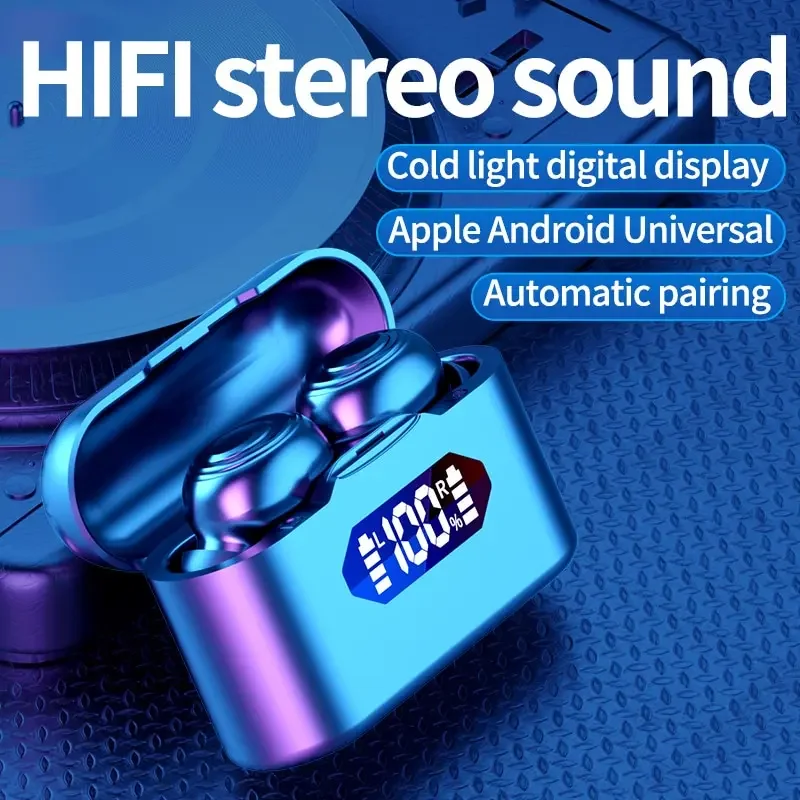 Słuchawki Bezprzewodowe Bluetooth X37 Zewnętrzne Sportowe Zestaw Słuchawkowy 5.3 z Pojemnikiem do Ładowania Wyświetlacz Dotykowy do Muzyki