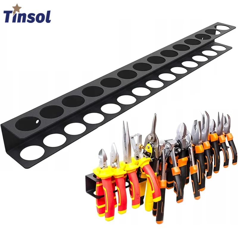 TINSOL Wall Mount Heavy Duty Steel Pliers Holder Organizer Tool Rack for Hammer Wrench Screwdriver Garage Workshop Workbench