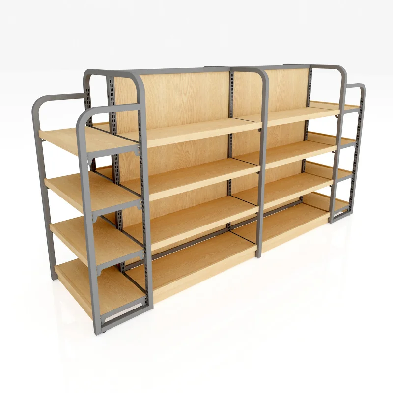 

(customized)Design sense shelf, low price wooden gondola, beautiful convenience store