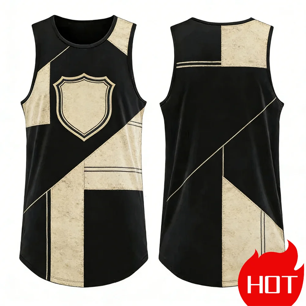Summer Casual Striped Tank Top Round neck sleeveless T-shirt 100% polyester basketball jersey Quick drying sport basketball vest