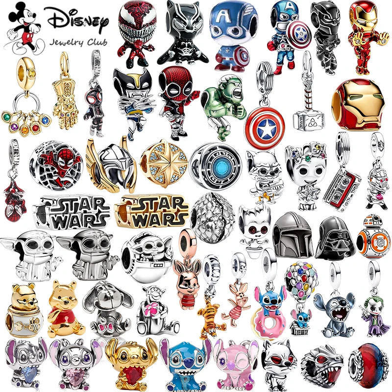 

Бусины-подвески Disney Stitch, Винни-Пух, Мстители Marvel для браслетов и ожерелий, для создания украшений своими руками, подарок для женщин