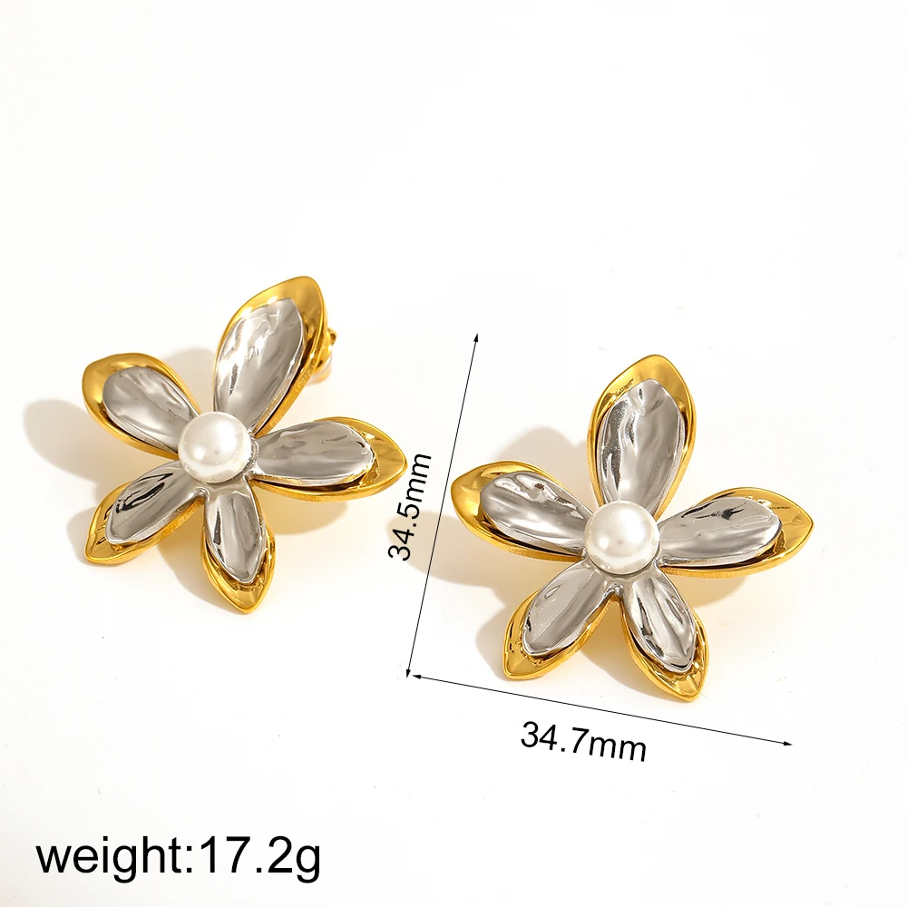 Vintage-Edelstahlring in Gold- und Silberfarbe mit Blumenmuster, zum Stapeln, für Damen, Party-Schmuck – Detail 6