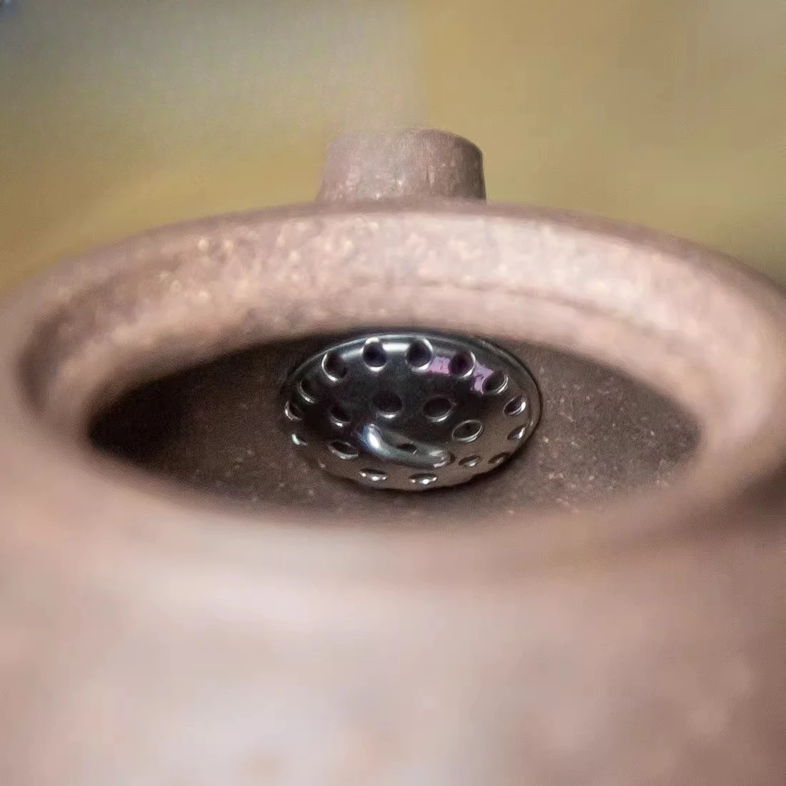 All handmade blue stucco side handle pot fun series self-enjoyment ancient clumsy clear