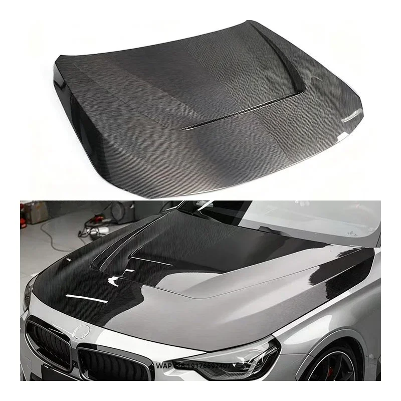 For M3/M4 G87 Dry Carbon Fiber N Model Hood-Black Bolt-On Universal Fitment New Clips Included