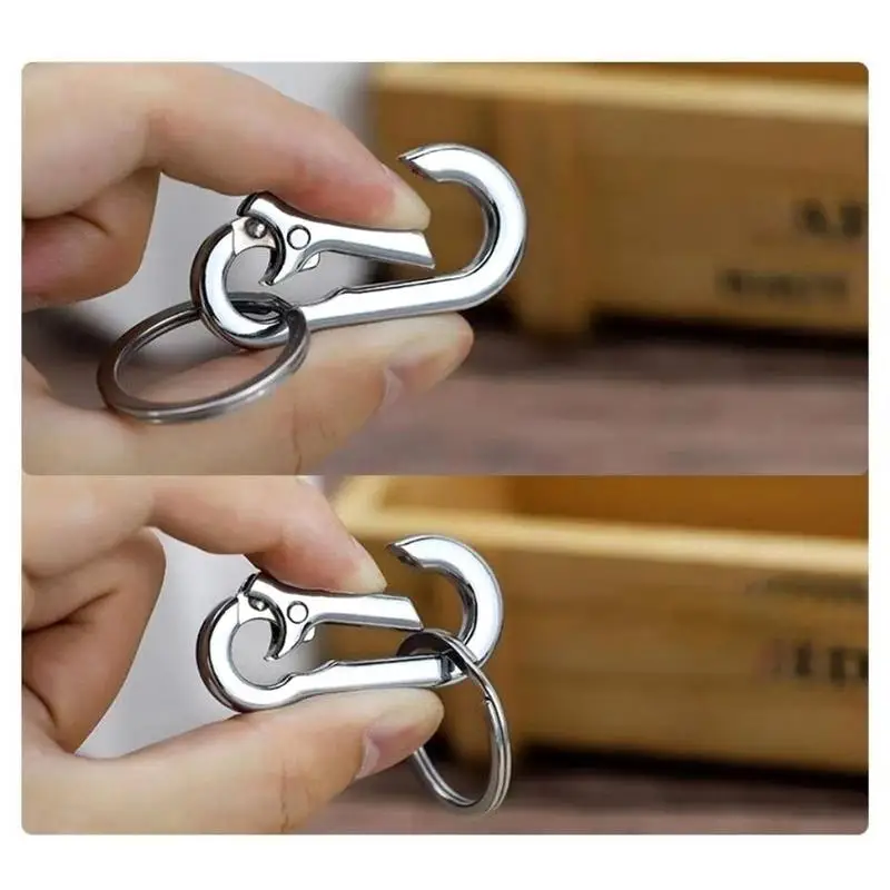 Kabak toka anahtarlık tırmanma kancası araba anahtarlık basit güçlü karabina şekli anahtarlık aksesuarları Metal Vintage anahtarlık yüzük