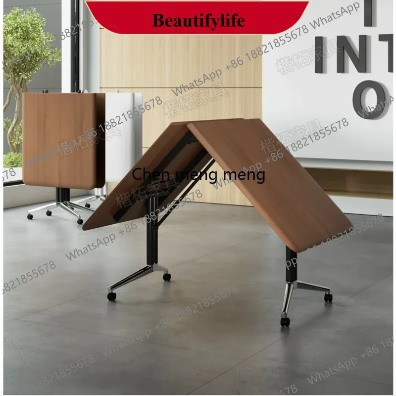 

E153 Blister desktop folding conference desk removable long splicing combination training tables and chairs