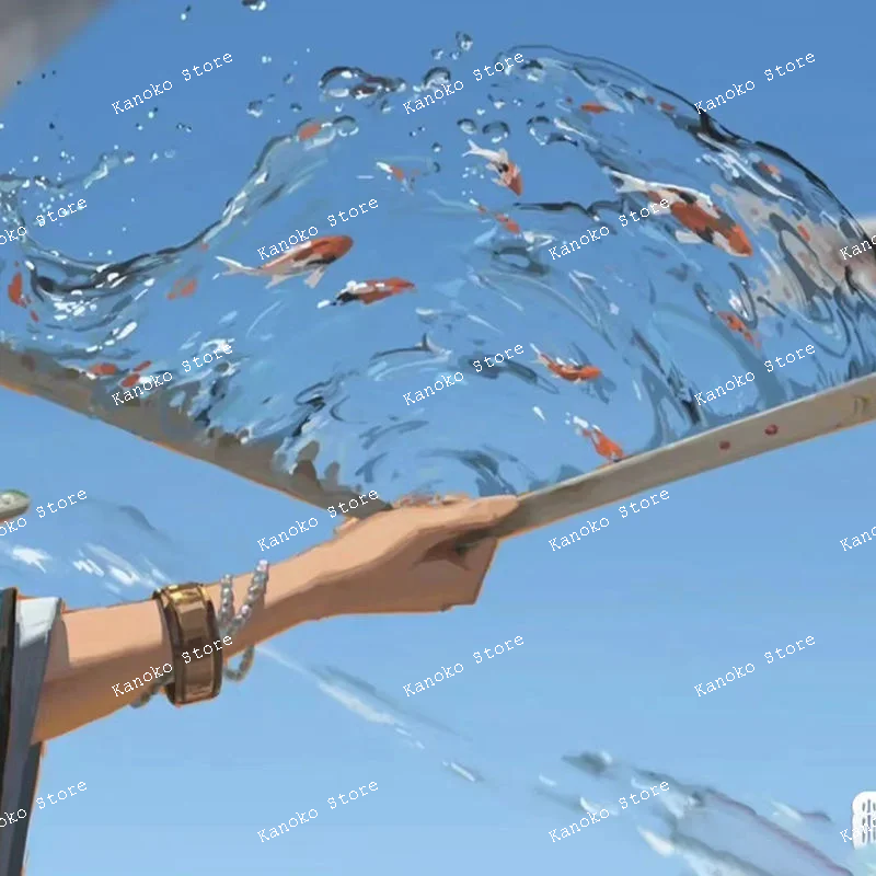 

Fan Painting, Summer Water Fan, DIY Material Package Made of Drip Glue, Glass Pigment, Photo Frame, Drip Glue, Cold Ice Fan