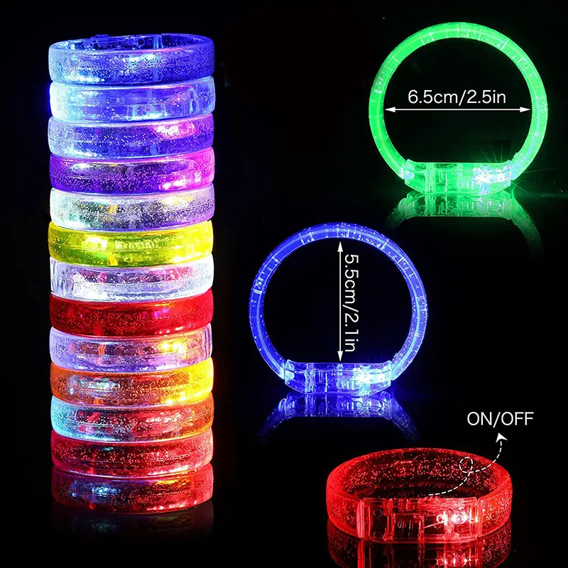 LED Bracelets Cheering Luminous Props Glow Sticks Bracelets Light Up Bracelets Flashing Party Birthday Wedding Glow In The Dark