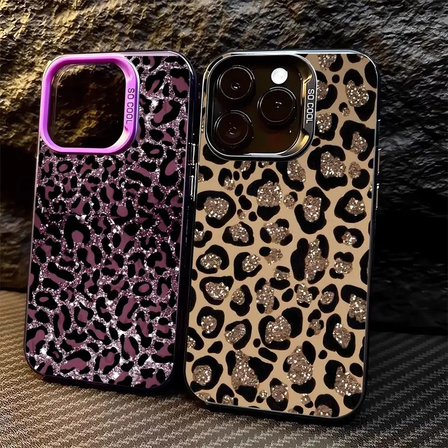 

Simple Leopard Print Case for iPhone 17 Pro Max 15 11 14 Plus 16 13 Air 12 Pro Phone Cover