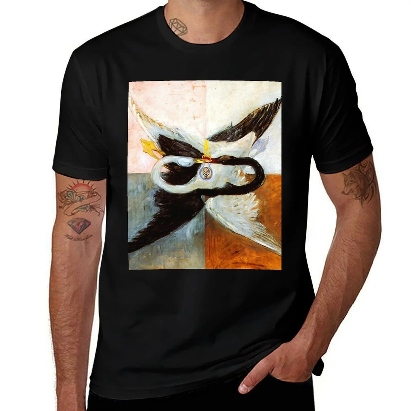 

Hilma af Klint The Swan, No. 24, Group IX-SUW, 1915 T-Shirt summer tops customs design your own T-shirts for men cotton