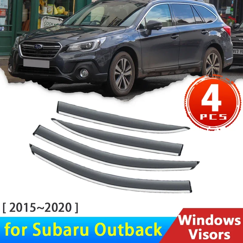 

4x Deflectors for Subaru Outback VI 6 2015~2020 Accessories Car Window Visors Rain Eyebrow Guards Sun Visor Smoke 2016 2017 2018