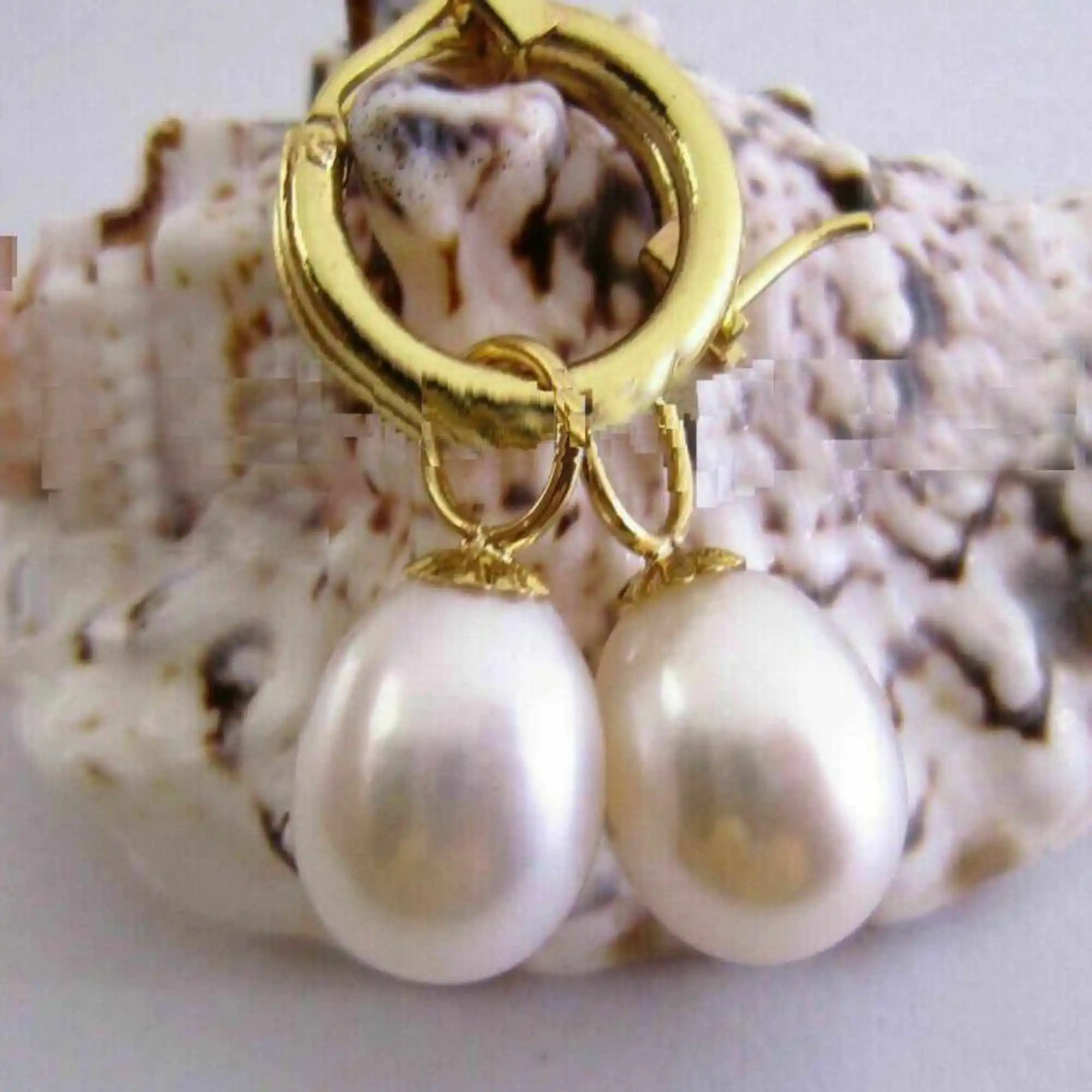 10-13mm Natural white Southsea baroque pearl 14K gold earrings Fashion VALENTINE'S DAY Accessories Holiday gifts Mother's Day