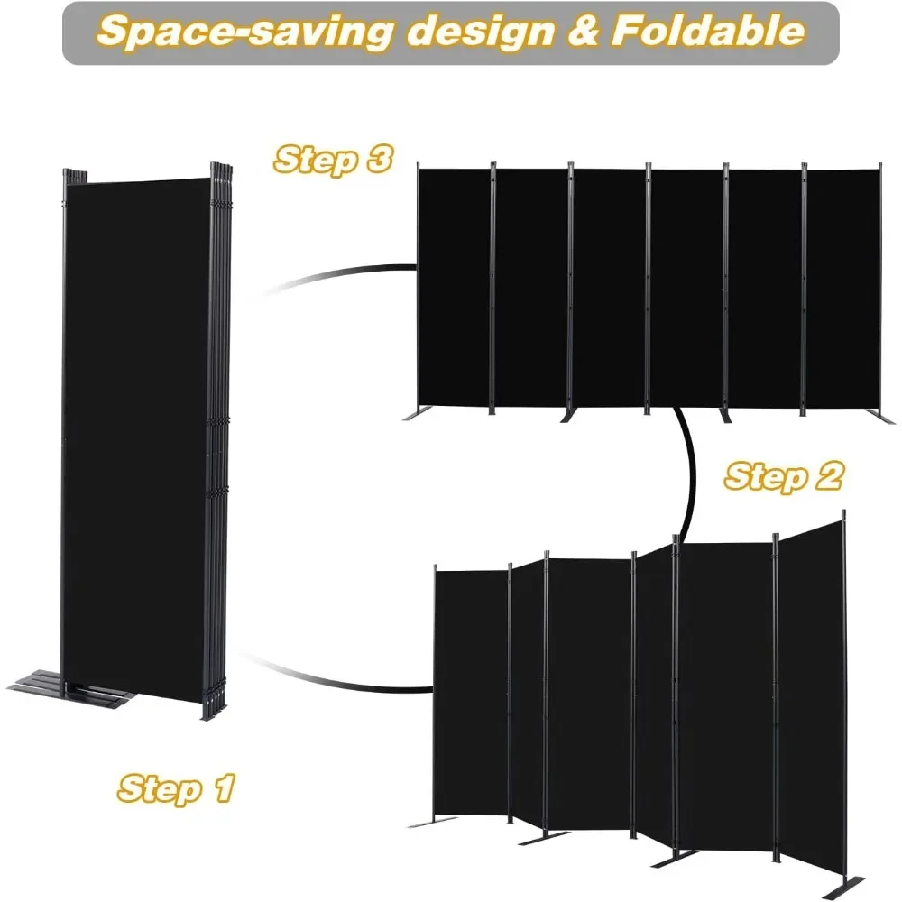 Imagem -04 - Partição Portátil para Separador de Quarto Telas de Privacidade Dobráveis com Pés de Apoio Mais Largos Home Decor Pés