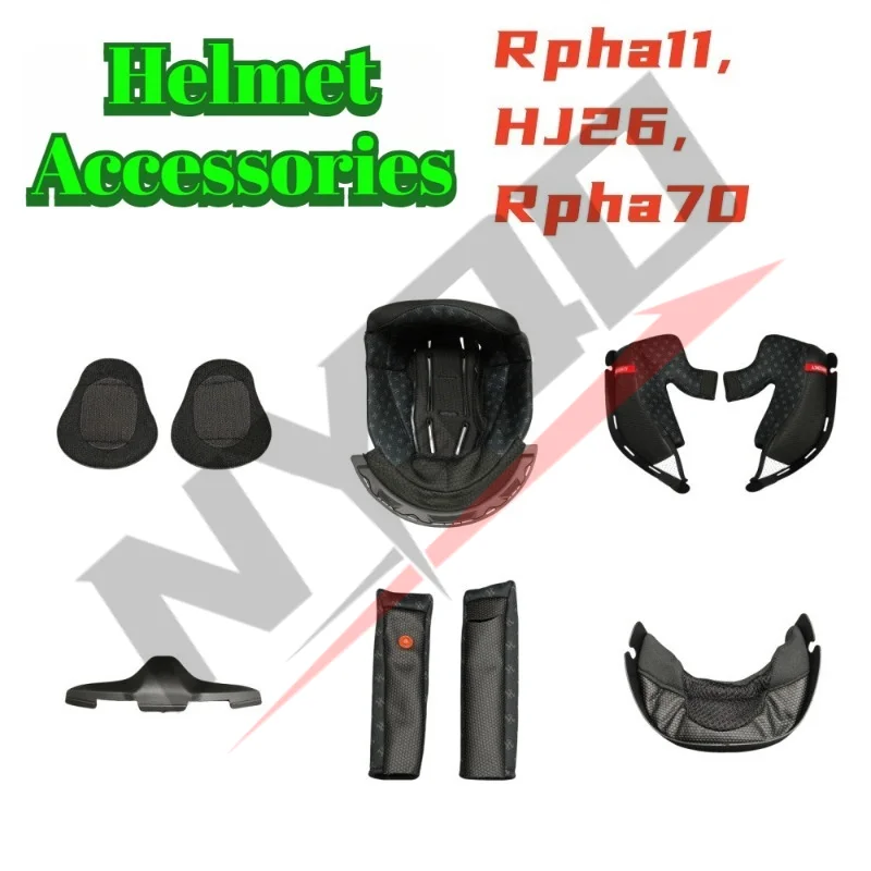 

HJ26 Helmet Accessories Compatible with RPHA11 RPHA70 Full‑Face Helmets Liner Cheek Pads Chin Strap Chin Net