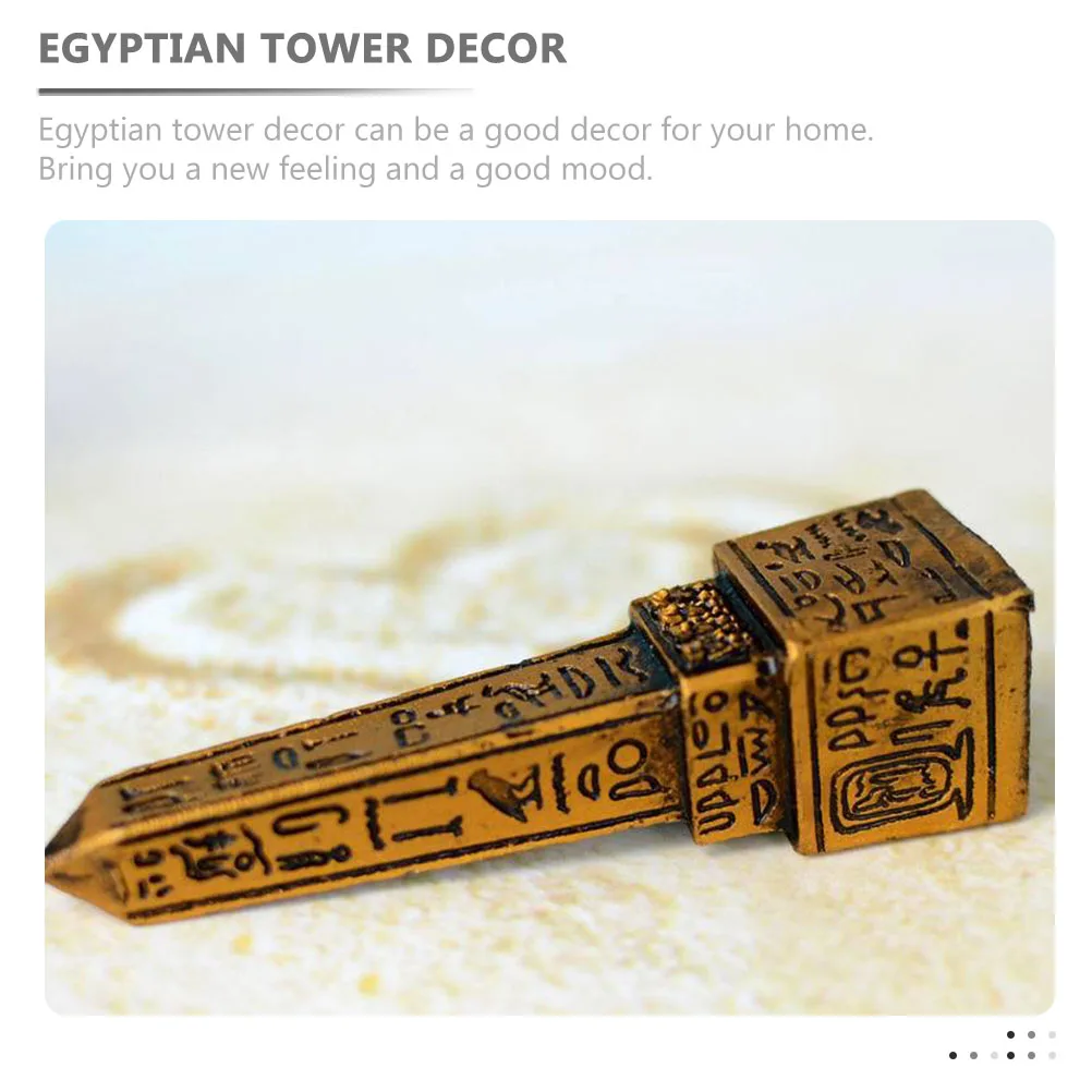 Egyptian Tower Figurine Egyptian Obelisk Psychological Sandbox Tower Ornament Figurine Desktop Statue Stele Decorative Statue