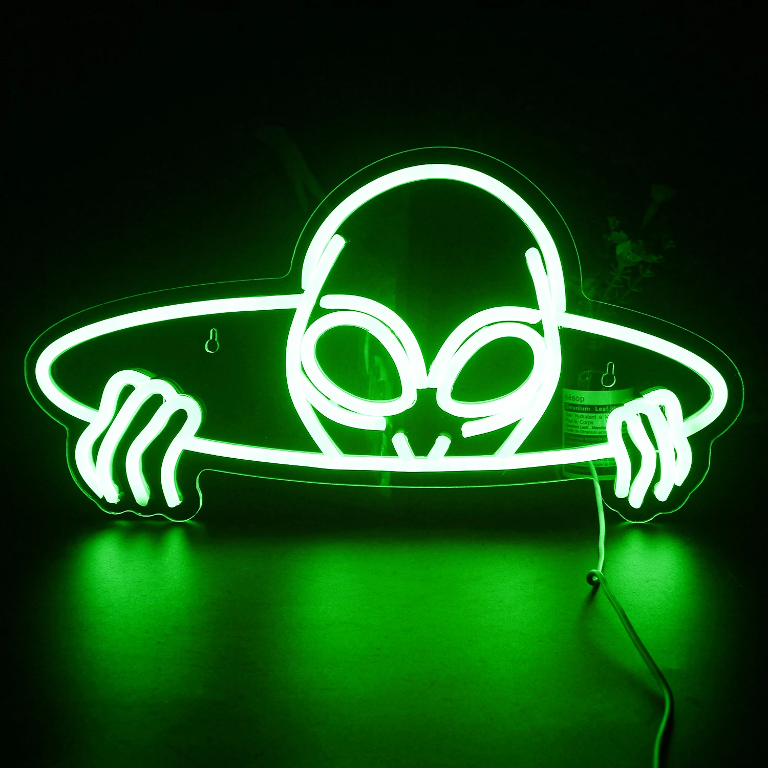 

Alien Neon Sign LED Lights 3D Effect Personalized Signs For Bar Home Party Hotel Game Room Club Wall Decoration USB Green Light