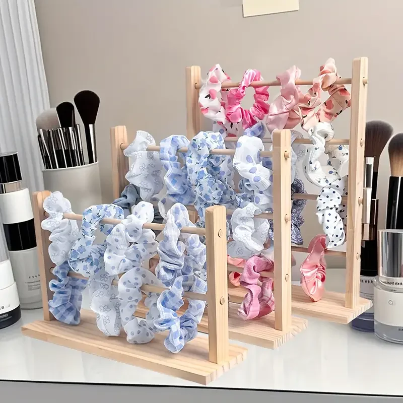 

Multi-tiered Display Rack for Bracelets Bangles Watch Scrunchies, Wood Jewelry Headrope Showcase Display Craft Room Organization