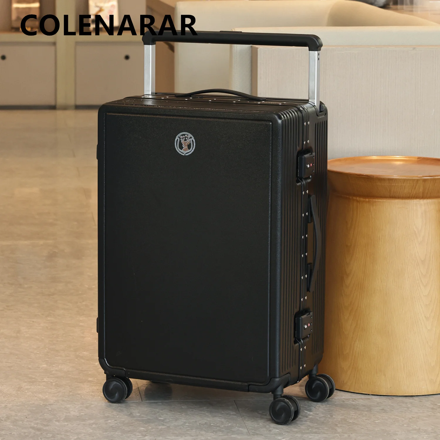 

COLENARA 22"24"26"28Inch Suitcase PC Boarding Box 20" Aluminum Frame Trolley Case Large Capacity Password Box Rolling Luggage