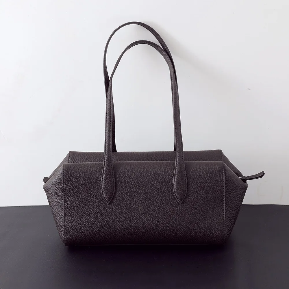 

Premium Sense First Layer TC Cowhide Tote Bag Women's Shoulder Matte Leather Bag Genuine Leather Underarm Hobo Bag Bowling Bag