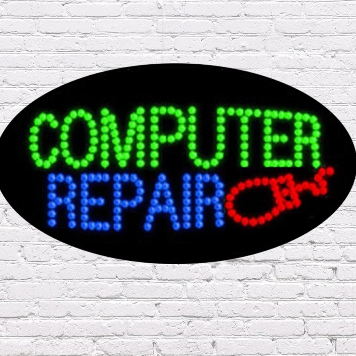 High-Contrast LED Light Bulb Electronic Sign for Optician Shop with Sharp Visual Clarity