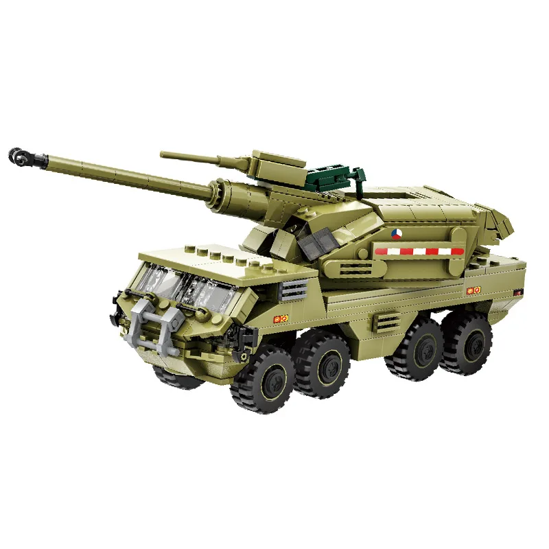 

Tank Assembled Building Blocks Boy Car Toy Armored Vehicle Military Series Bricks