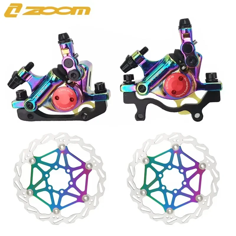 ZOOM XTECH HB100 MTB Colorful Hydraulic Line Pulling Disc Brakes Electric Folding Car Mountain Road Bike Line Pull Oil Brake